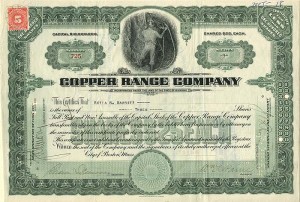 Copper Range Co. - Stock Certificate